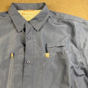 The American Outdoorsman Mens Blue Plaid Short Sleeve Button Up Shirt Breathable